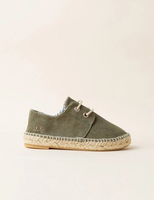 Alpargata niño cordón sostenible khaki