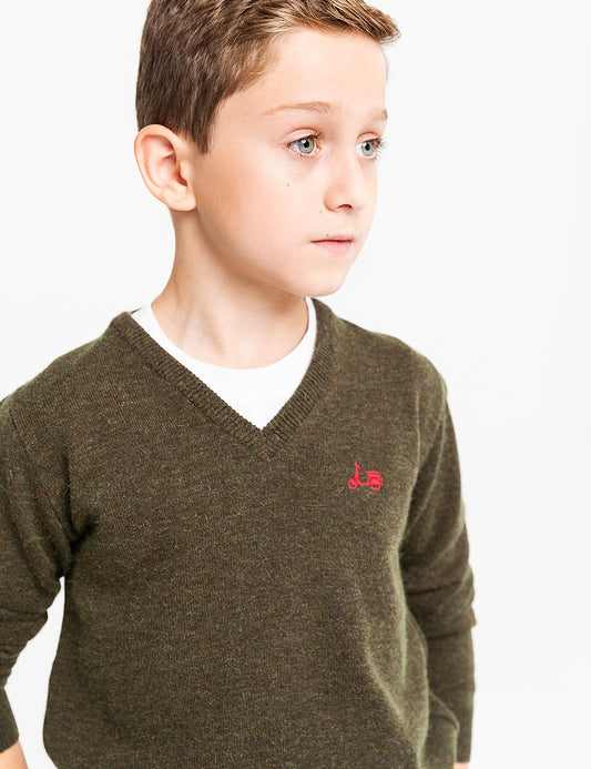 Jersey niño pico angora khaki