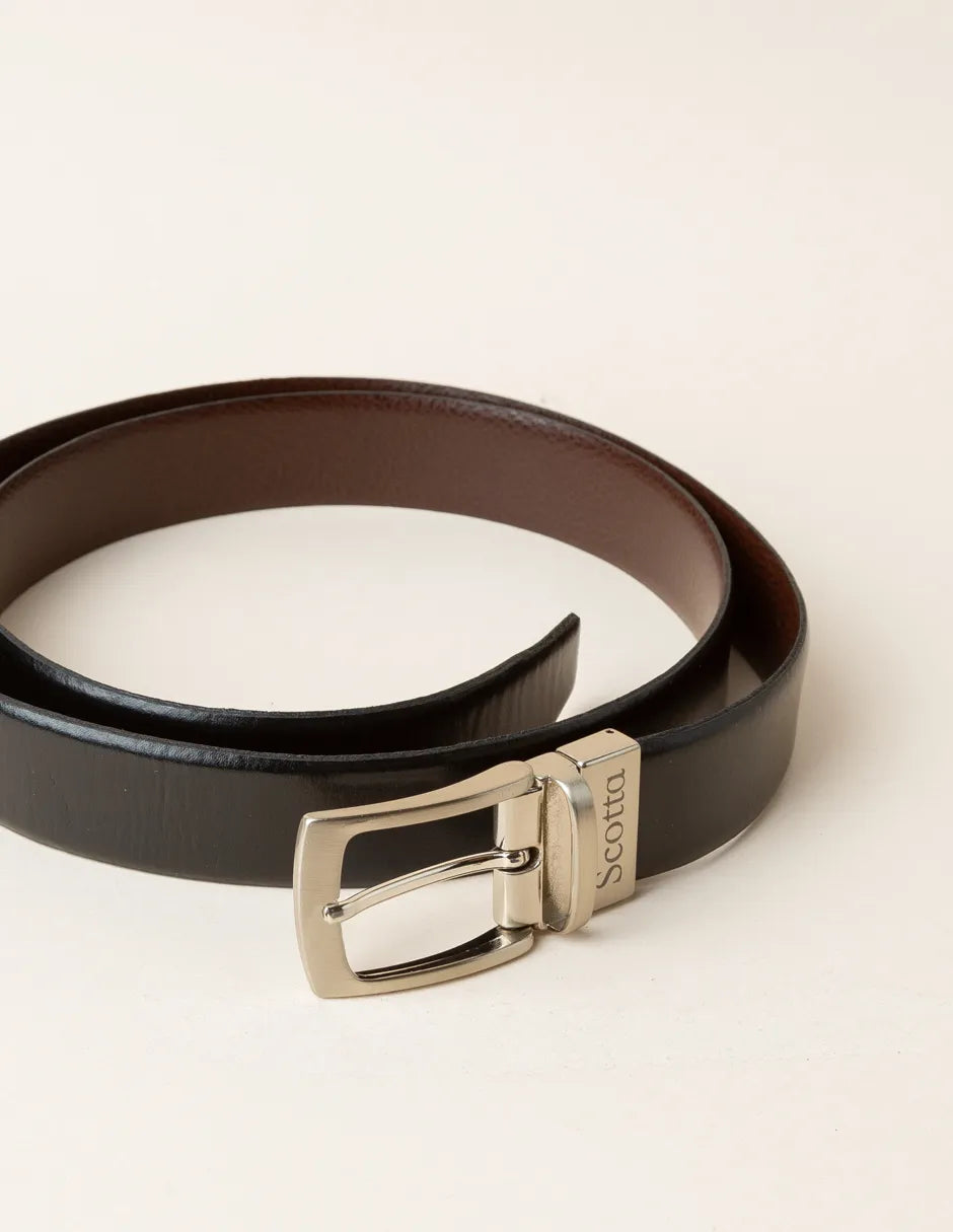 Cinturón de piel reversible para hombre