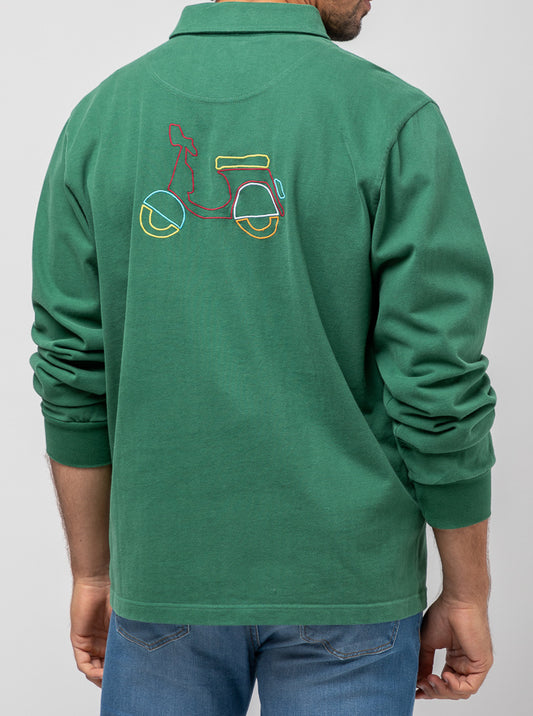 Polo logo verde botella