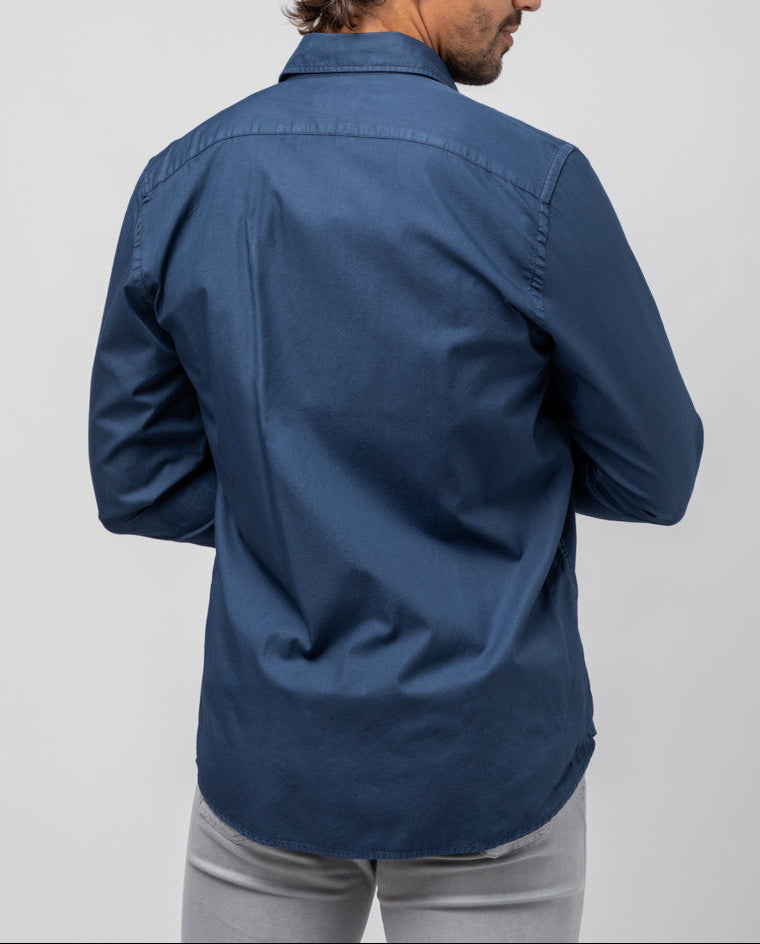 Camisa sarga pocket marino | SCOTTA