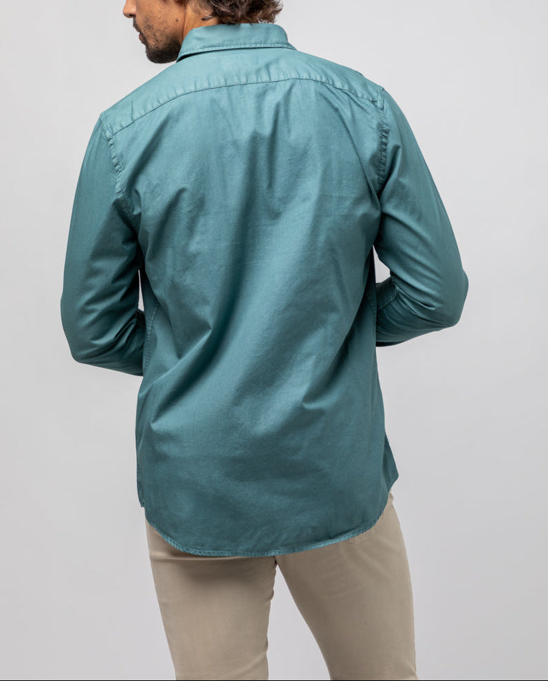 Camisa sarga pocket verde botella | SCOTTA