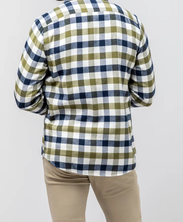 Sobrecamisa cuadros organica verde
