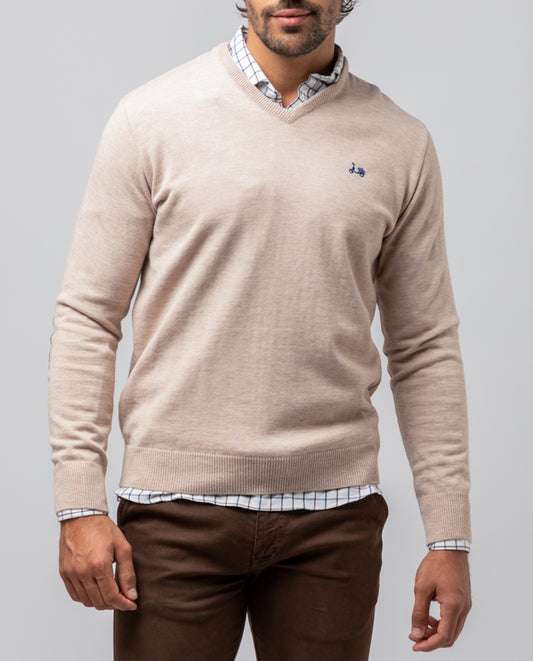 Jersey pico coderas angora beige