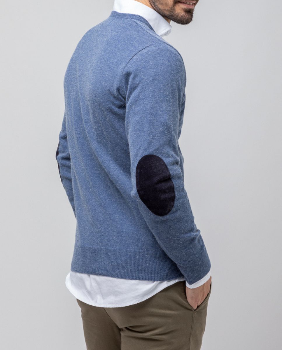 Jersey v neck angora denim