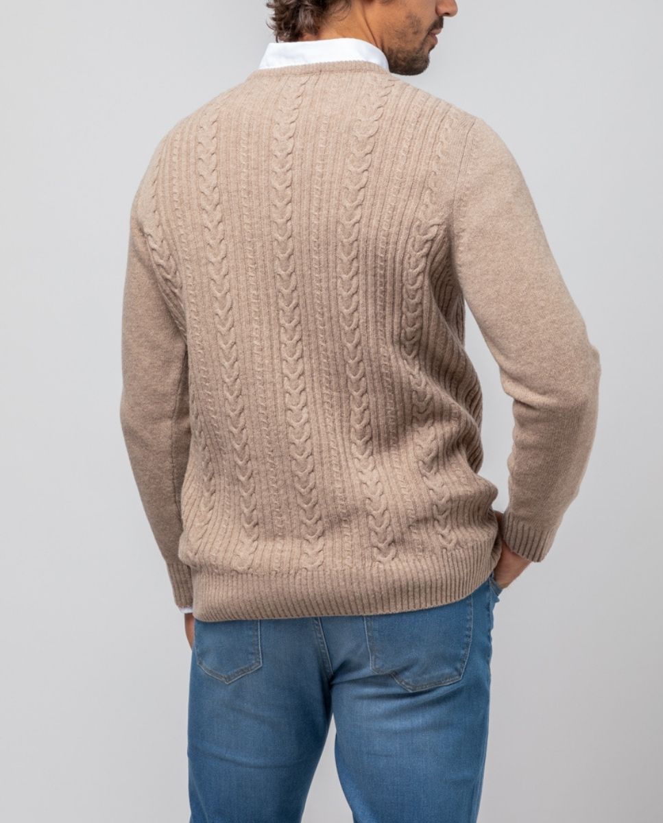 Jersey crew neck ochos beige | SCOTTA