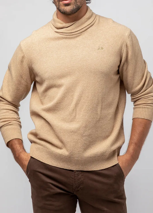 Jersey cuello smoking beige