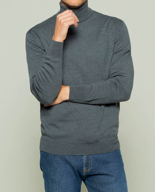 Jersey turtle neck merino gris oscuro | SCOTTA