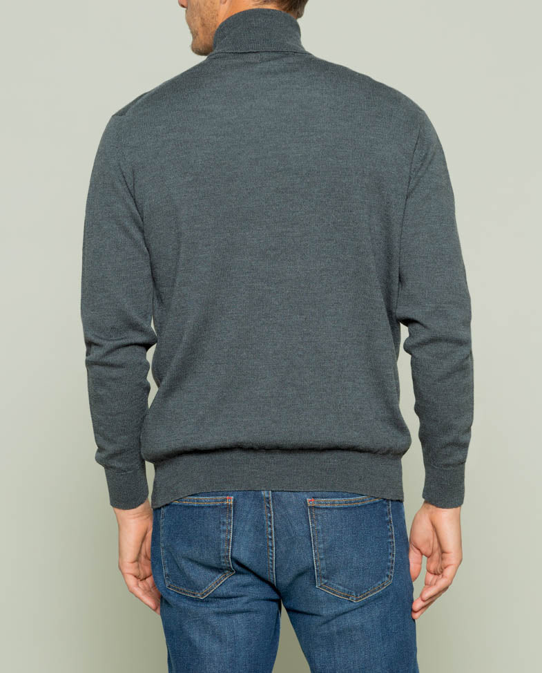 Jersey turtle neck merino gris oscuro | SCOTTA