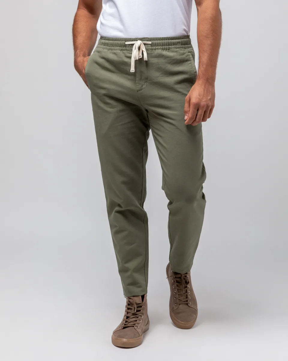Pantalon jogging garment dyed khaki | SCOTTA