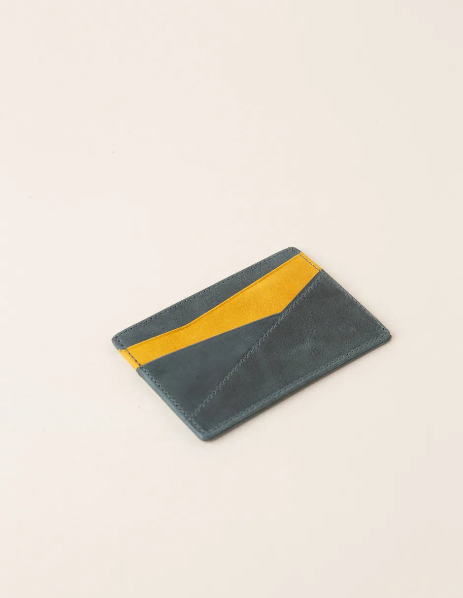 Tarjetero piel marino