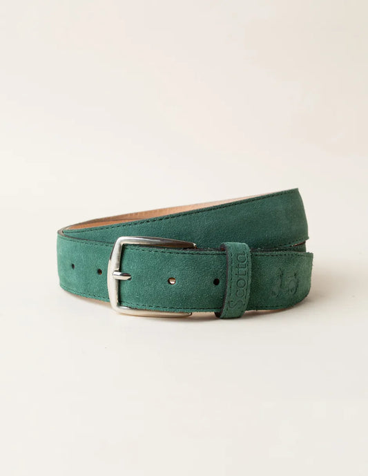 Cinturón de piel para hombre en verde