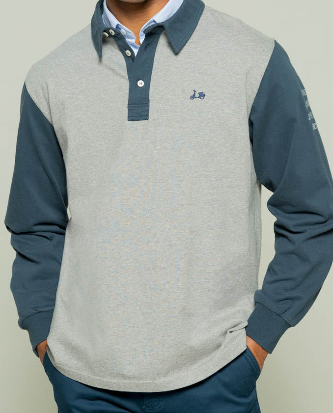 Polo rugby flag gris