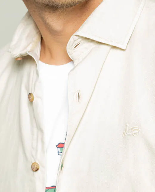 Camisa estructura pinpoint crudo