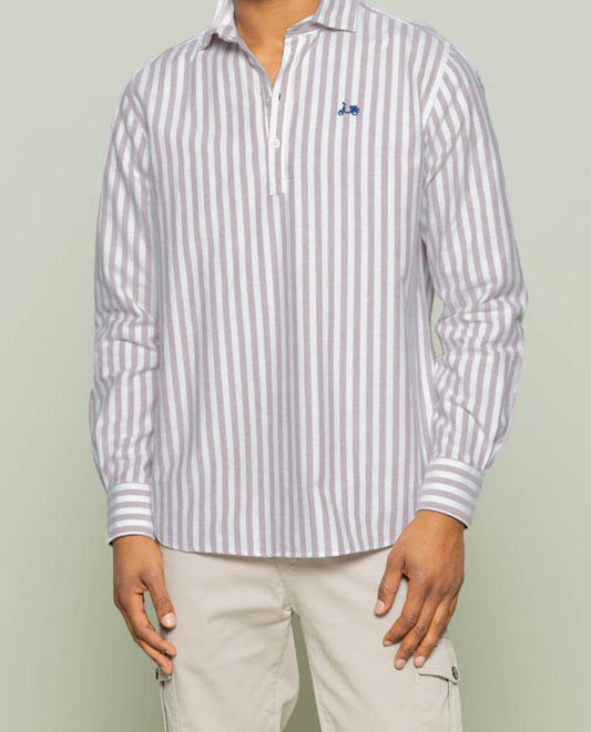 Camisa polera stripes burdeos | SCOTTA
