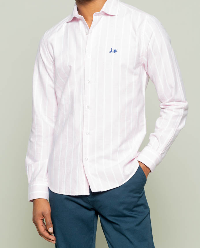 Camisa stripes sport rosa