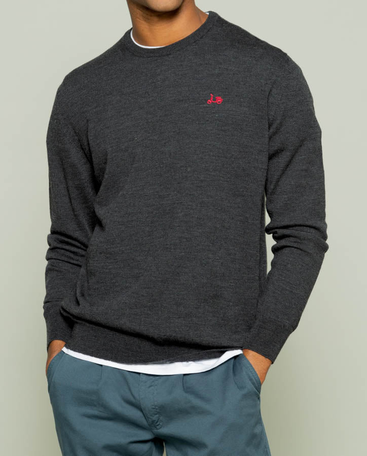 Jersey classic crew neck merino negro | SCOTTA