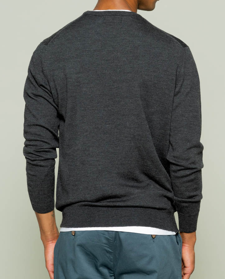 Jersey classic crew neck merino negro | SCOTTA