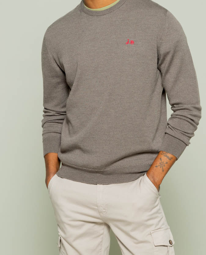 Jersey classic crew neck merino topo