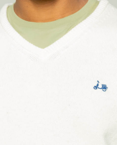 Jersey v neck wool crudo | SCOTTA
