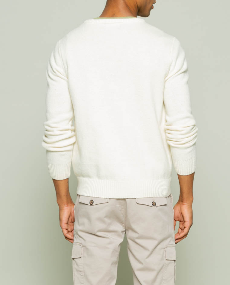 Jersey v neck wool crudo | SCOTTA