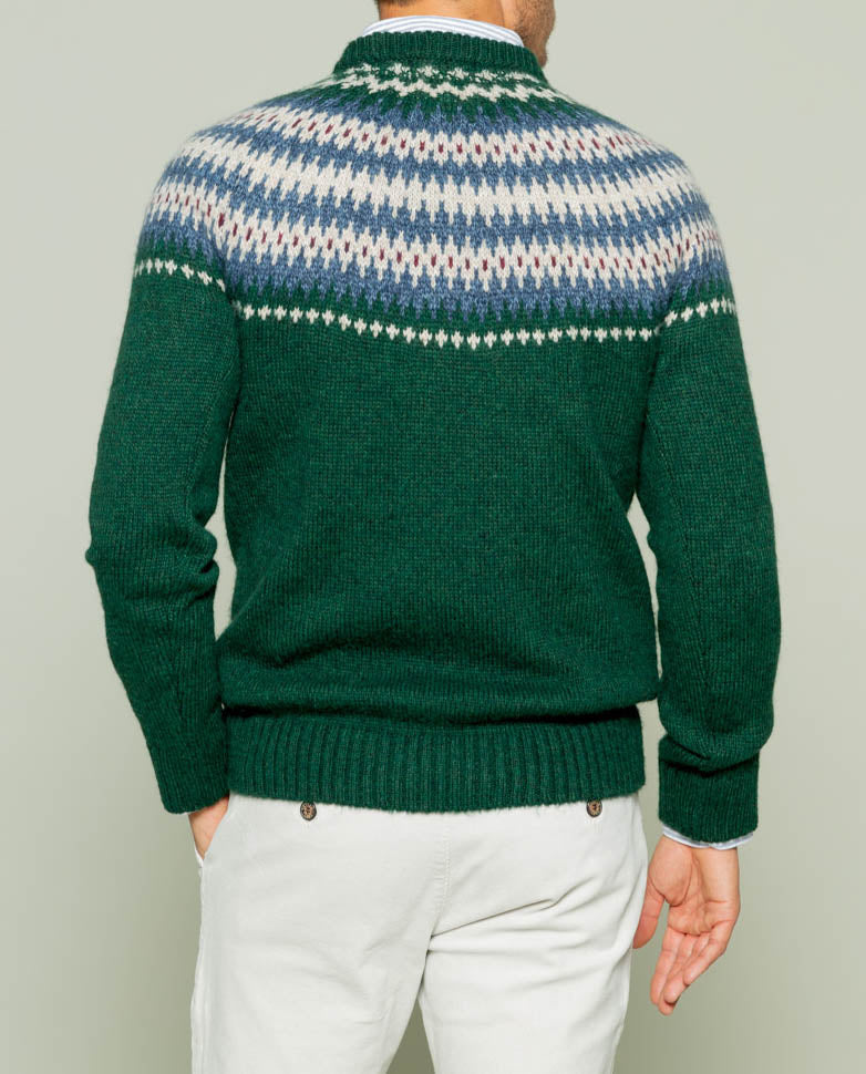 Camisa grega verde-garrafa