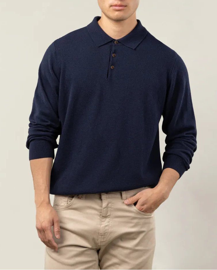 Jersey polo cashmere marino | SCOTTA