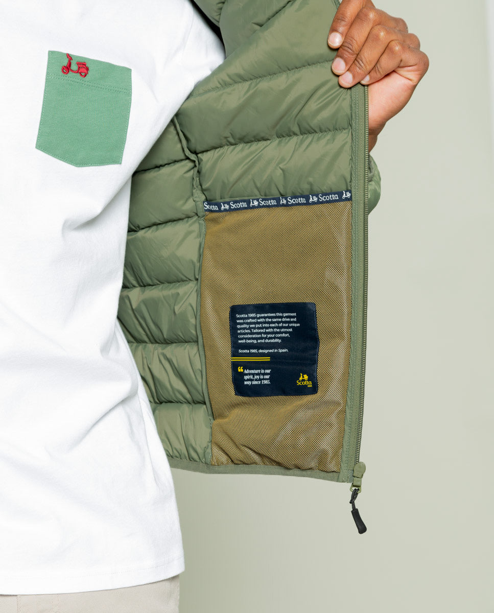 Chaqueta hood acolchado khaki | SCOTTA
