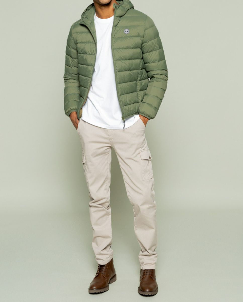 Chaqueta hood acolchado khaki | SCOTTA