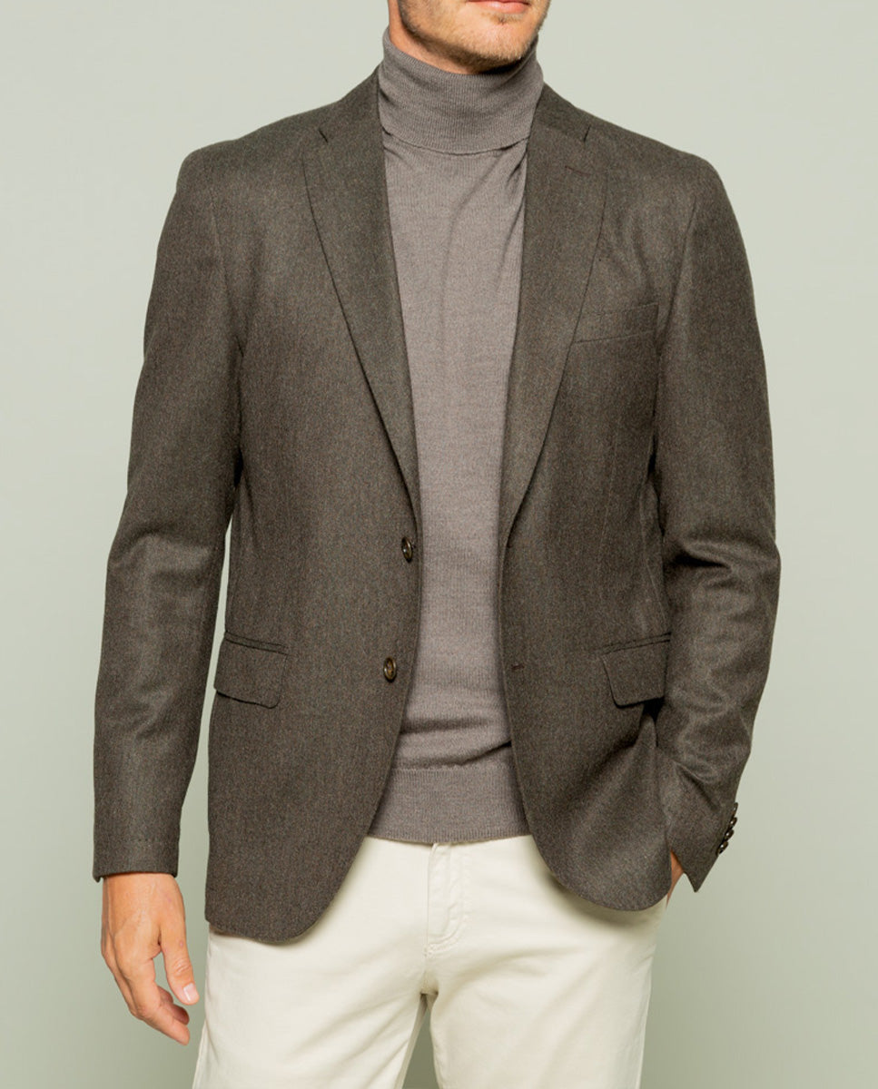 Blazer smooth wool marron | SCOTTA