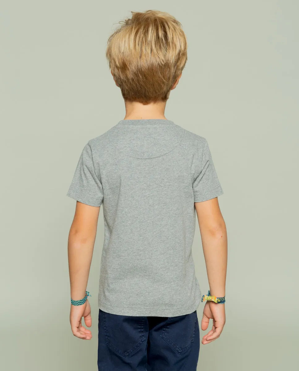 Camiseta niño moto nature gris