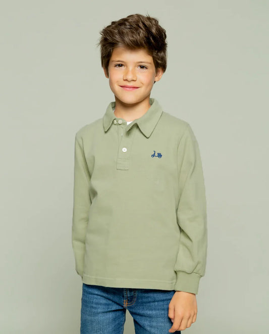 Polo niño logo verde