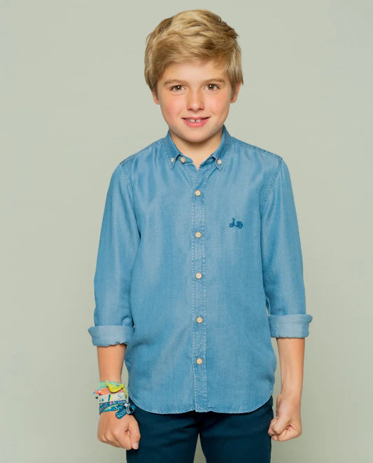 Camisa niño tencel denim
