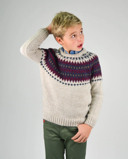 Jersey niño greca beige claro
