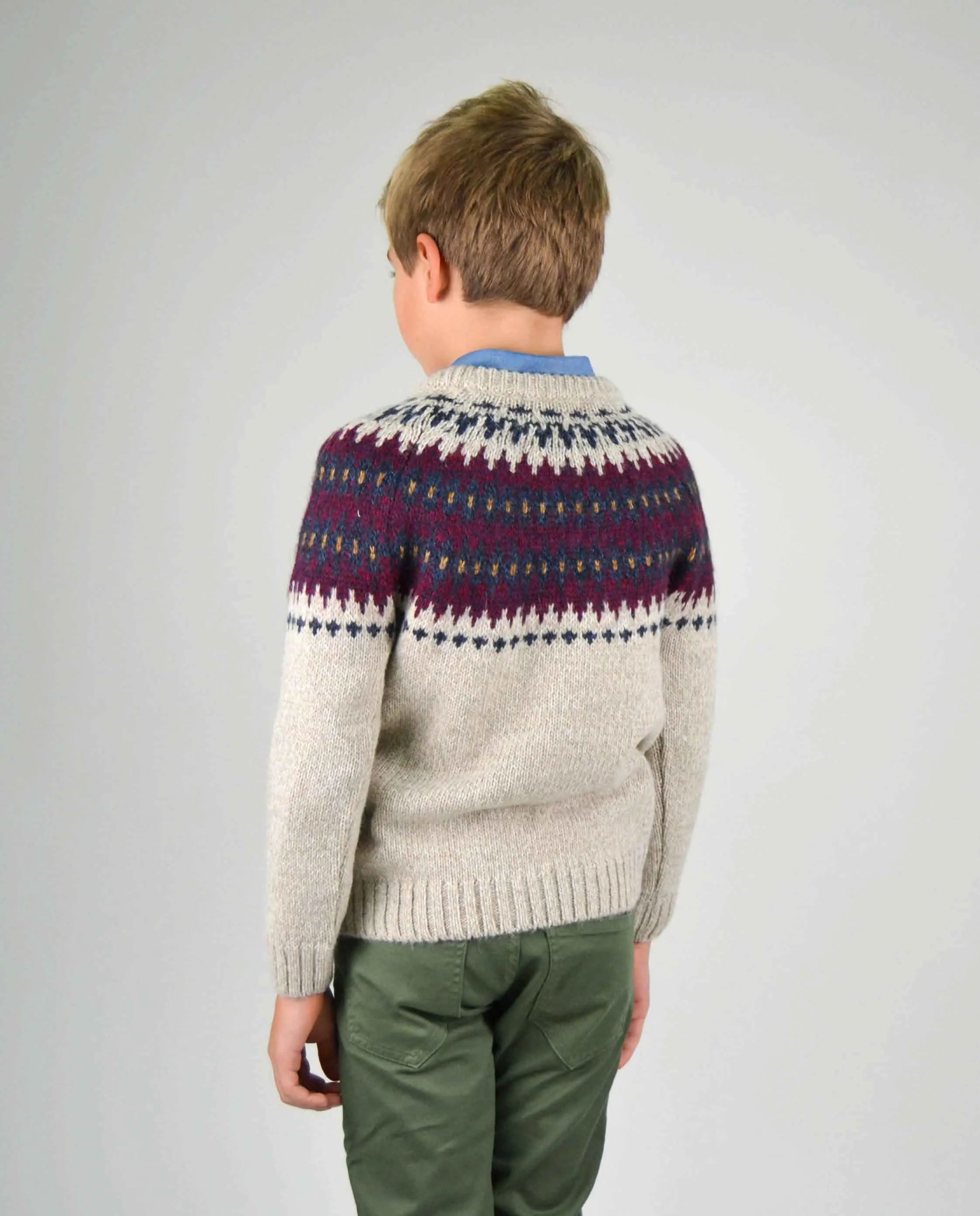 Jersey niño greca beige claro