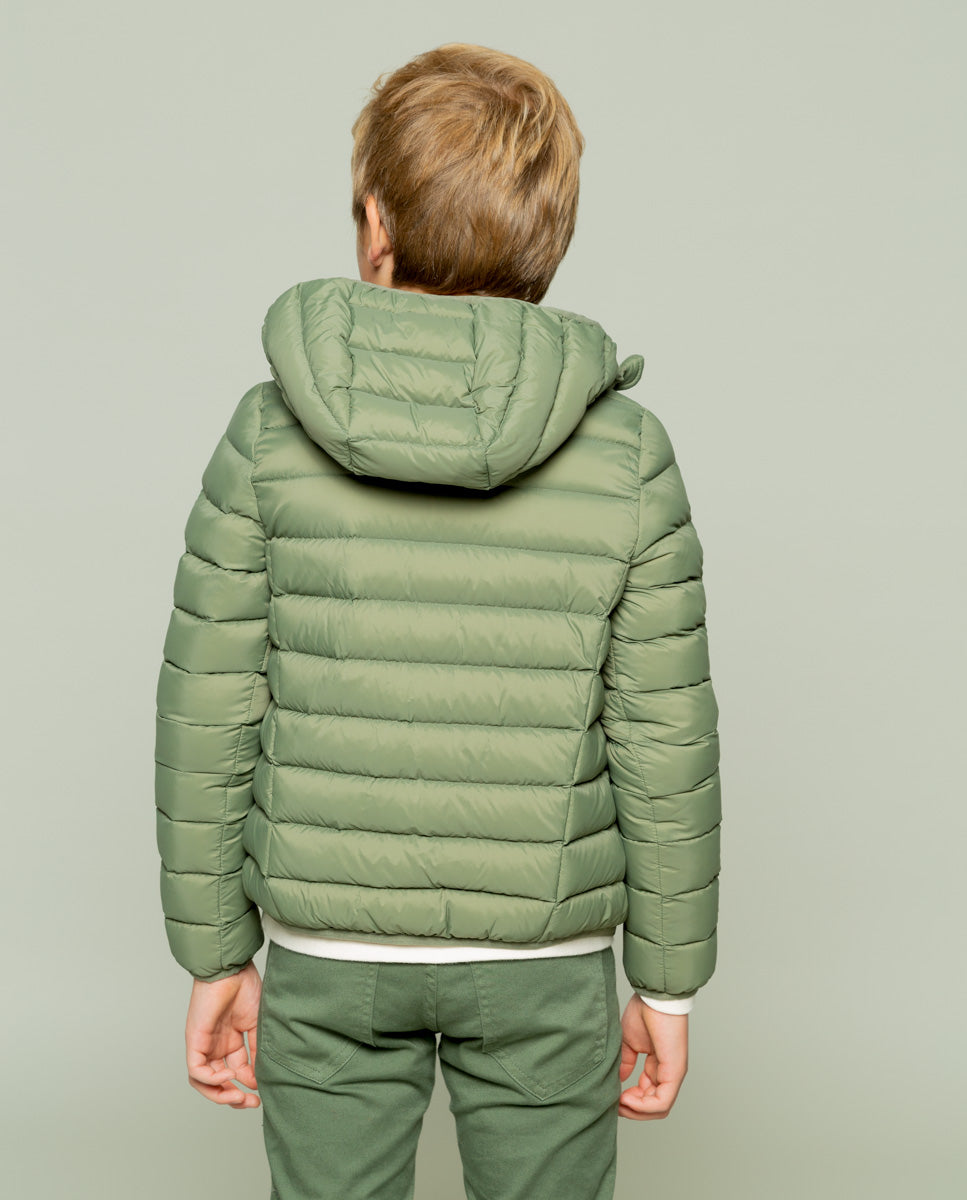 Chaqueta niño hood plumas khaki