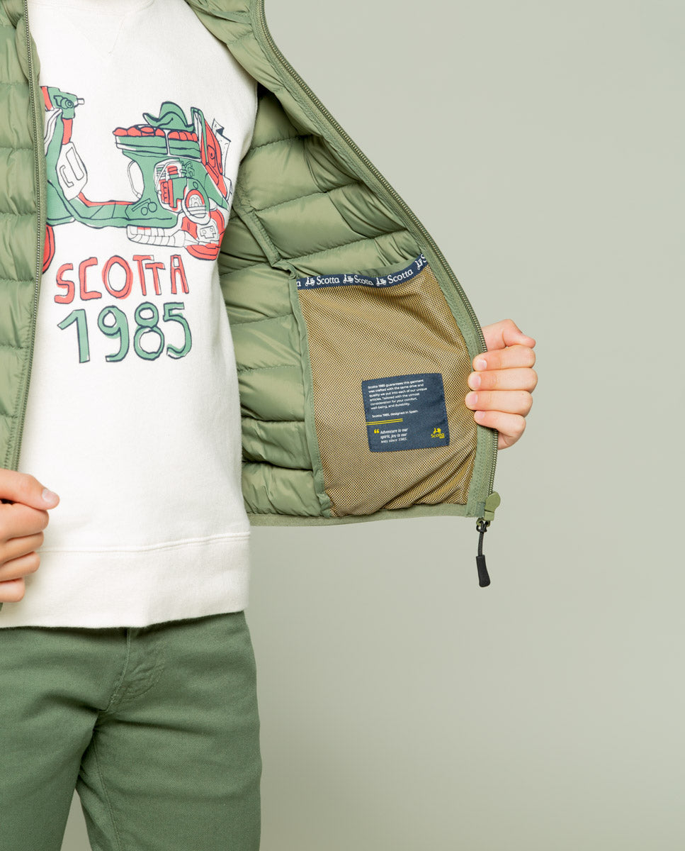 Chaqueta niño hood plumas khaki