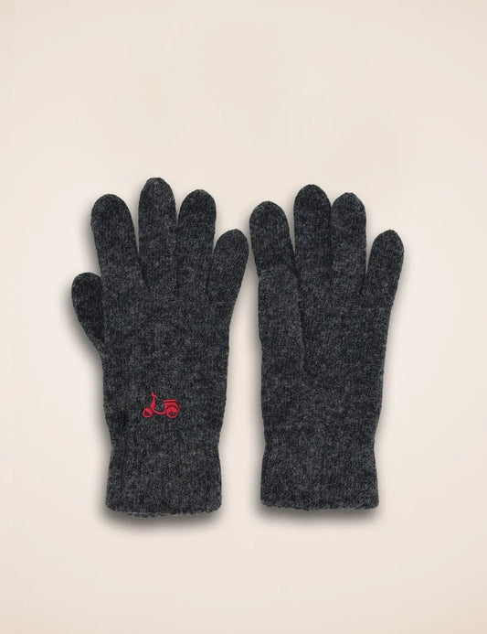 Guantes de punto gris oscuro