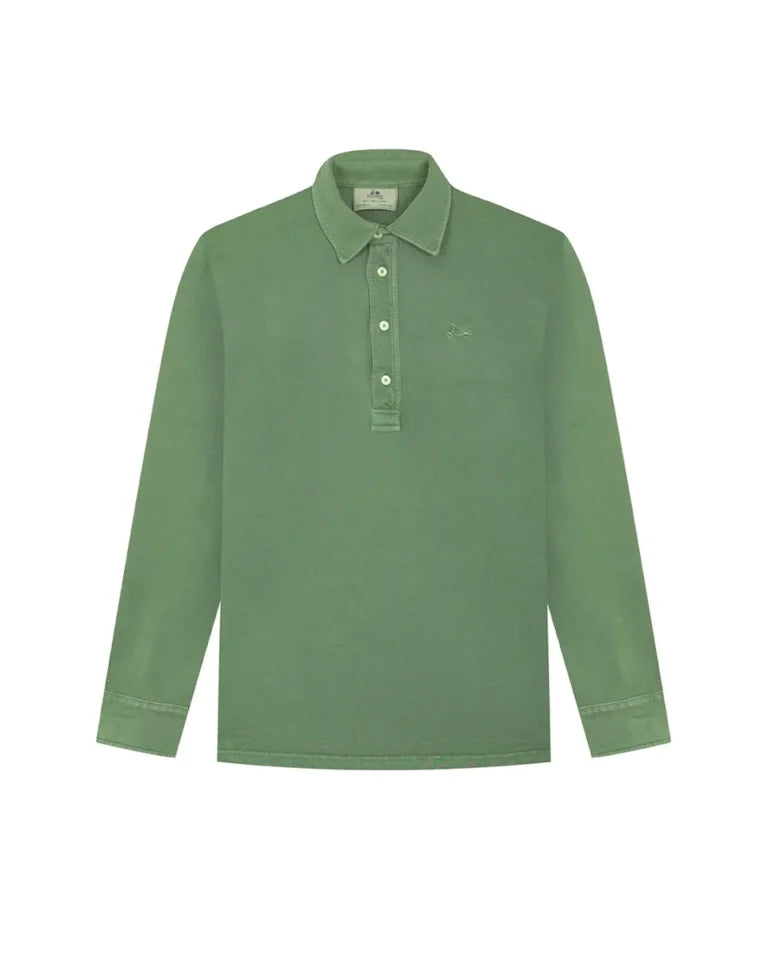 Polo de manga larga verde khaki.