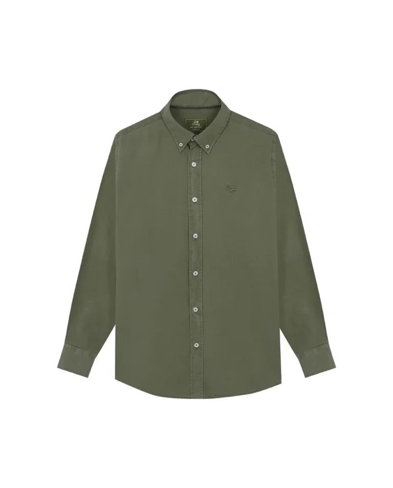 Camisa de sarga lisa color khaki