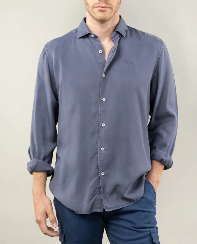 Camisa forest tencel marino | SCOTTA