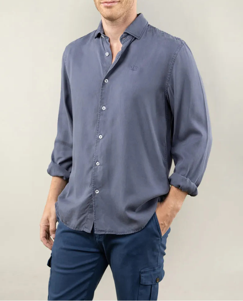 Camisa forest tencel marino | SCOTTA