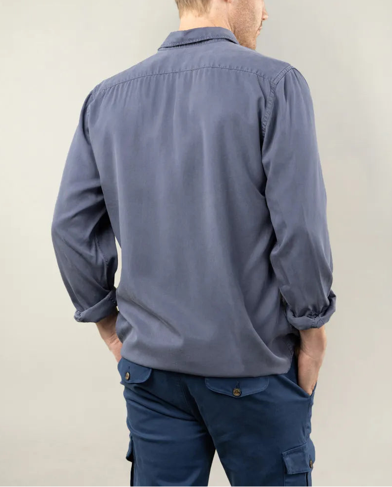 Camisa forest tencel marino | SCOTTA