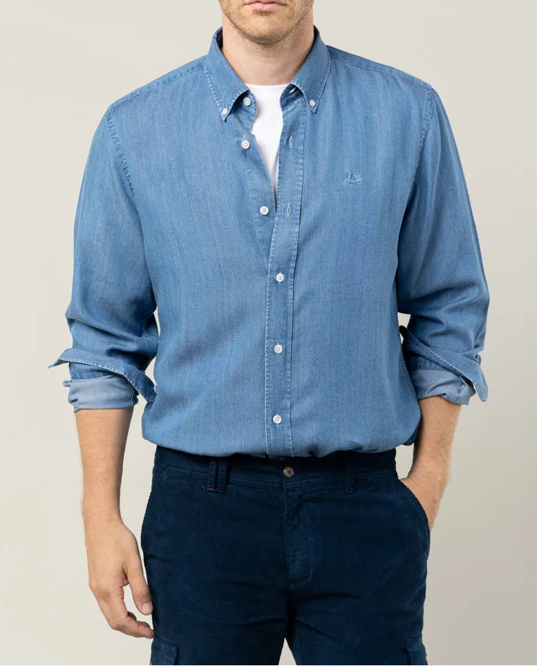 Camisa tencel azul denim
