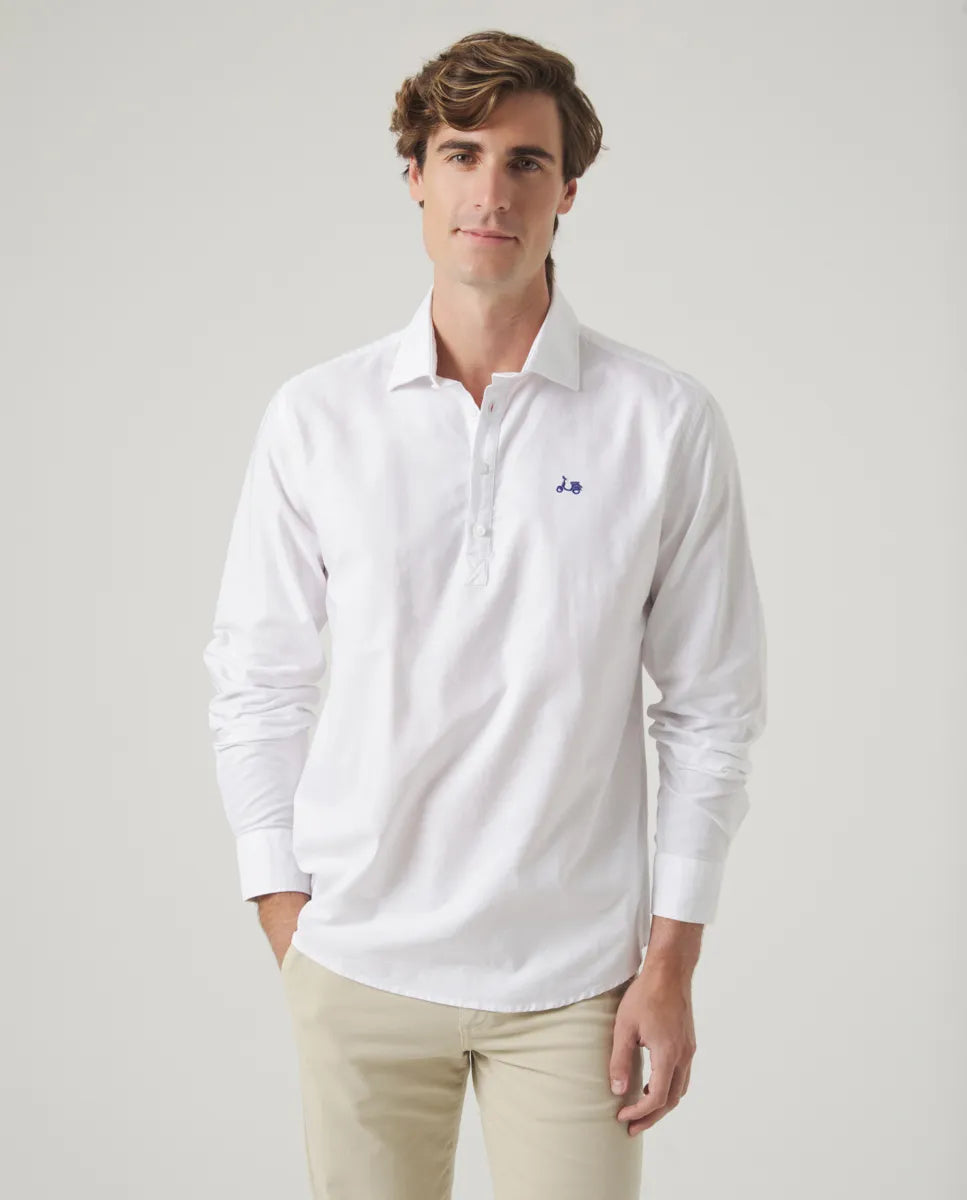 Camisa Polera Oxford Blanco