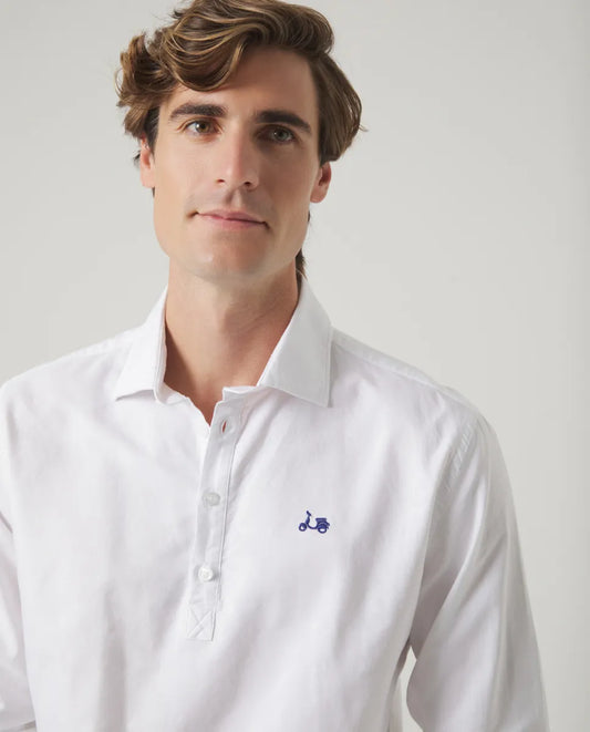 Camisa polera Oxford blanco