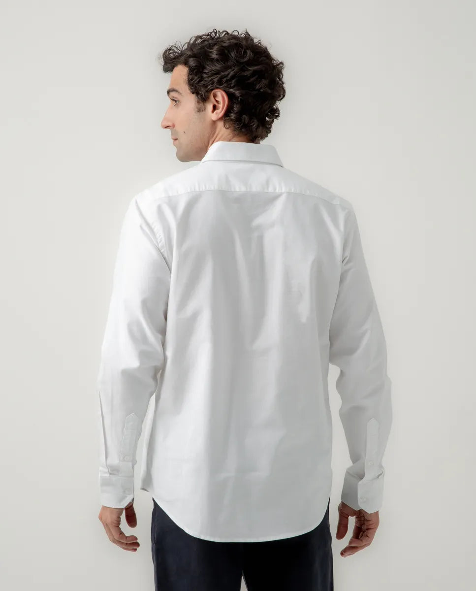 Camisa polera oxford blanco | SCOTTA