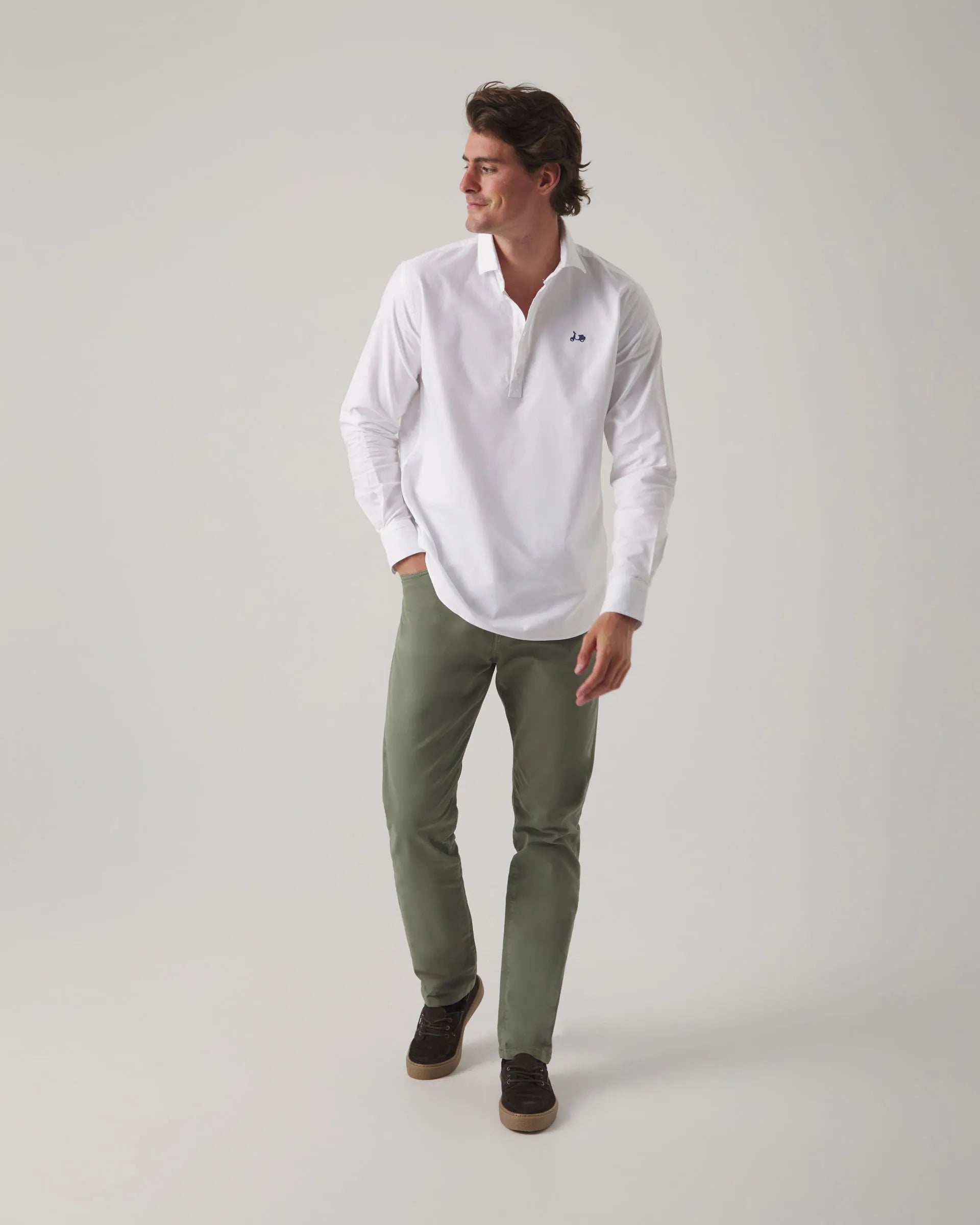 Camisa polo Oxford branca