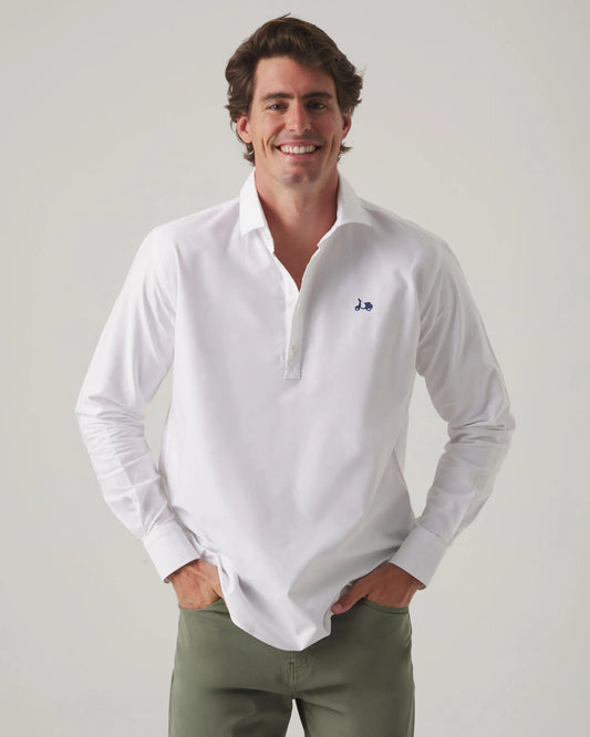 Camisa polera Oxford blanco