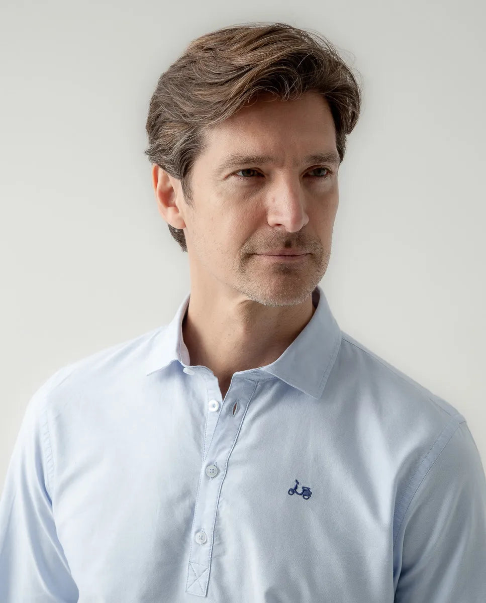 Camisa polera oxford celeste | SCOTTA